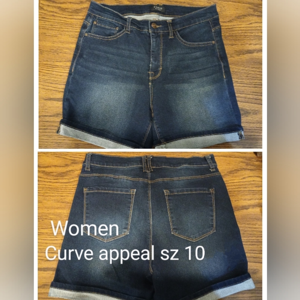 Curve Appeal Women's Dark Denim Jean Shorts